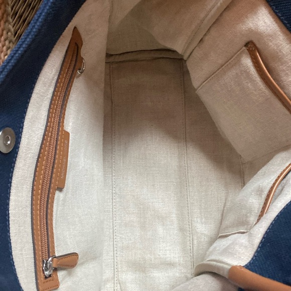 MICHAEL KORS Marina💙Navy Blue💙Large Canvas Tote with Rope Straps/Like New - Picture 2 of 13